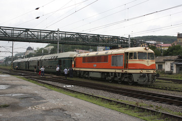 Fototapeta na wymiar Czech old steam locomotive