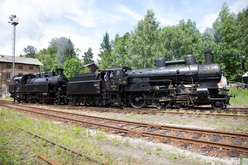Fototapeta na wymiar Czech old steam locomotive