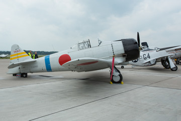 aircraft flyght on military airshow