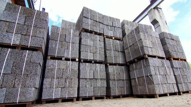 building blocks of cement and wood chips