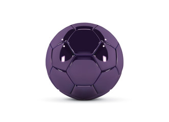 Purple bue soccer ball on white background. Realistic 3d Blue football ball. Blue football ball