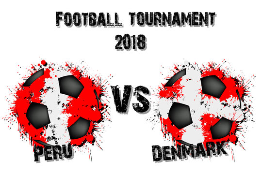 Soccer game Peru vs Denmark