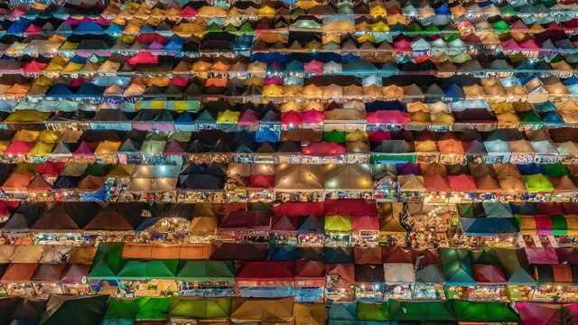 4K Timelapse Sequence of Bangkok, Thailand - Bangkok's night market
