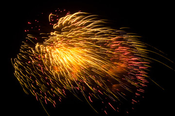 bright, colorful, multi-colored bursts of fireworks on the night sky