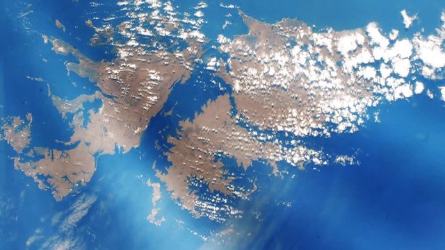 Falkland Islands From Space (Islas Malvinas). Elements of this image furnished by NASA.