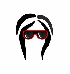 head of young girl in cool glasses