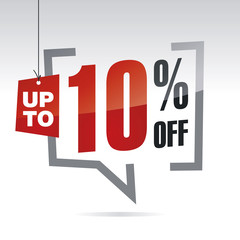 Sale up to 10 percent off isolated sticker icon