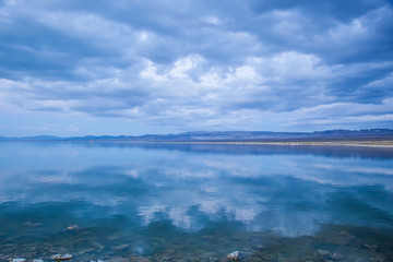Cloud Reflections on blue lake