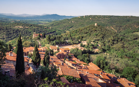 Looking out over the village of Castelnou
