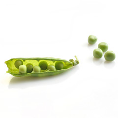 green peas isolated on white background
