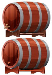 Wine Barrel on White Background