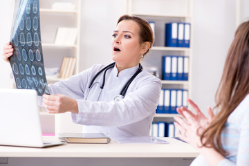 Fototapeta premium Pregnant woman visiting doctor for regular check-up