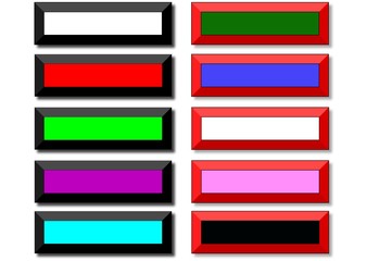 Fototapeta premium Collection of blank buttons for text, vector.