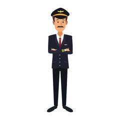 Obraz premium Airliner commercial pilot cartoon vector illustration graphic design