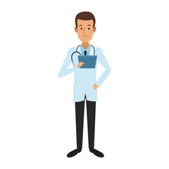 Male doctor cartoon vector illustration graphic design