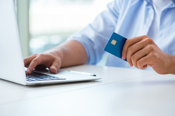 Concept on online payments with credit card
