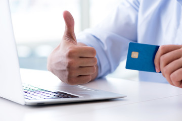 Concept on online payments with credit card