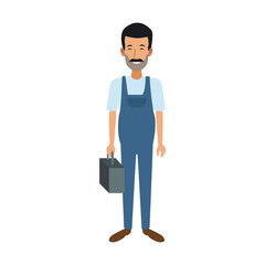 Construction worker cartoon vector illustration graphic design
