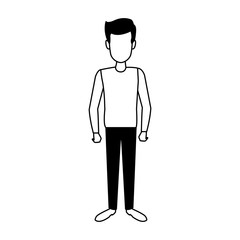 Young man cartoon vector illustration graphic design