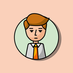 businessman portrait character serious gesture vector illustration