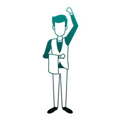 Elegant male waiter vector illustration graphic design