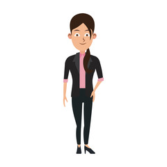 Executive business woman cartoon vector illustration graphic design