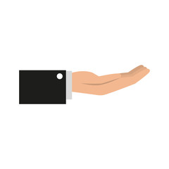 Hand with palm open vector illustration graphic design