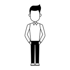 Young man casual clothes cartoon vector illustration graphic design