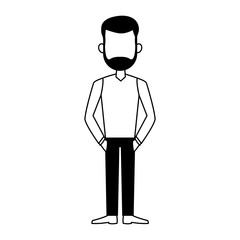 Young man casual clothes cartoon vector illustration graphic design