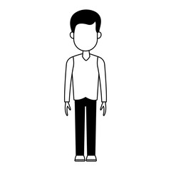 Young man casual clothes cartoon vector illustration graphic design