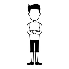 Young man casual clothes cartoon vector illustration graphic design
