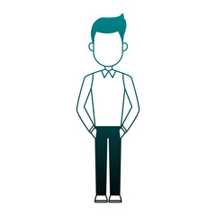Young man casual clothes cartoon vector illustration graphic design