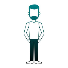 Young man casual clothes cartoon vector illustration graphic design