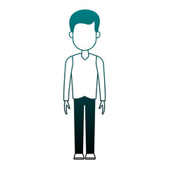 Young man casual clothes cartoon vector illustration graphic design