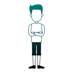 Young man casual clothes cartoon vector illustration graphic design