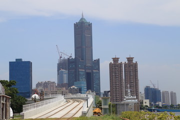 Kaohsiung, Taiwan : View of light rail train 