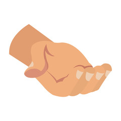 Hand with palm open vector illustration graphic design