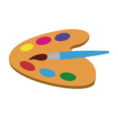 Paint palette and brush vector illustration graphic design