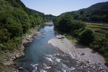 Fototapeta na wymiar 熊本人吉の清流　川辺川の風景