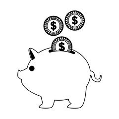 Piggy money savings vector illustration graphic design