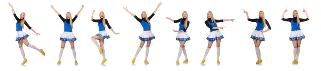 Cheerleader isolated on the white background