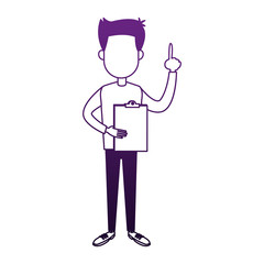 Man with clipboard vector illustration graphic design
