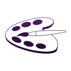 Paint palette and brush vector illustration graphic design