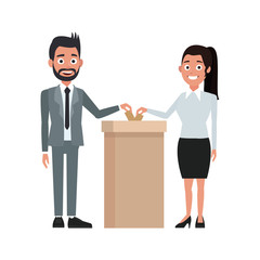 Politicians voting cartoon vector illustration graphic design