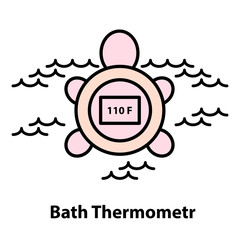 Line icon of bath thermometer