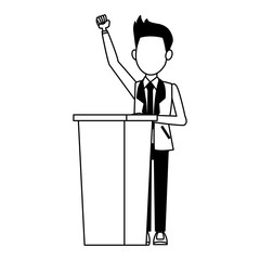 Politician speaking cartoon vector illustration graphic design