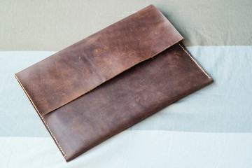 Leather tablet bag handmade accessories