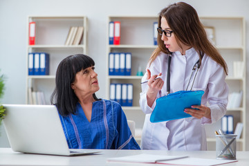 Senior patient visiting doctor for regular check-up