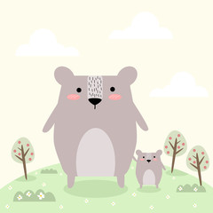 lovely bear, dad and son concept.
