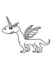 einhorn pferd comic cartoon lustig clipart fliegen flügel wyvern lindwurm mystisch fantasy Drache böse